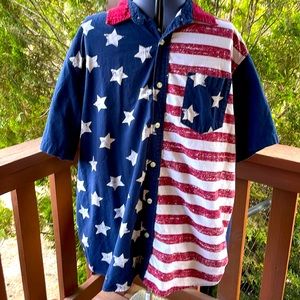 Men’s Casual American Flag Button Down. Brand: RedHead. Size XXL.